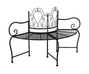 vidaXL Banc Tour d'arbre 150 cm Noir Acier