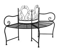 Vidaxl Banc Tour D'arbre 150 Cm Noir Acier Noir