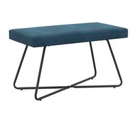 vidaXL Banc Uni Bleu 80 x 40 x 45 cm Velours, Banc Moderne, Assise d'intérieur Polyvalente, Style Tendance, Design Simple, Salon, Salle à Manger, Chambre