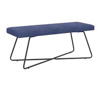 vidaXL Banc Uni Bleu Police 110 x 40 x 45 cm Velours, Banc Moderne, Assise d'intérieur Polyvalente, Style Tendance, Design Simple, Salon, Salle à Manger, Chambre
