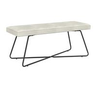 vidaXL Banc Uni Crème 110 x 40 x 45 cm Velours, Banc Moderne, Assise d'intérieur Polyvalente, Style Tendance, Design Simple, Salon, Salle à Manger, Chambre