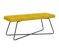 vidaXL Banc Uni Jaune 110 x 40 x 45 cm Velours, Banc Moderne, Assise d'intérieur Polyvalente, Style Tendance, Design Simple, Salon, Salle à Manger, Chambre