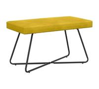 vidaXL Banc Uni Jaune 80 x 40 x 45 cm Velours, Banc Moderne, Assise d'intérieur Polyvalente, Style Tendance, Design Simple, Salon, Salle à Manger, Chambre