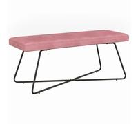 vidaXL Banc Uni Rose 110 x 40 x 45 cm Velours, Banc Moderne, Assise d'intérieur Polyvalente, Style Tendance, Design Simple, Salon, Salle à Manger, Chambre
