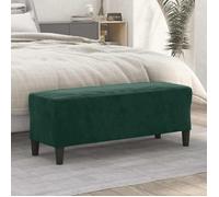 vidaXL Banc en velours 100 x 35 x 41 cm Vert foncé