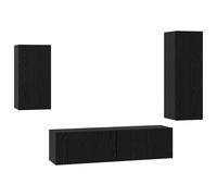 Vidaxl Ensemble De Meuble Tv 4 Pcs Chêne Noir 30,5 X 30 X 90 Cm