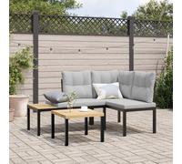 Bancs de jardin avec coussins lot de 2 acier enduit de poudre banc vidaXL