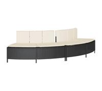 vidaXL Bancs de spa avec coussins 2 pcs noir résine tressée, banc de bain à remous, banc de spa de jardin, banc en résine 365618