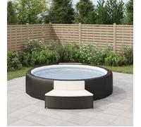vidaXL Bancs de spa avec coussins 2 pcs noir résine tressée, banc de spa extérieur, banc de spa de patio, banc de spa en 362262