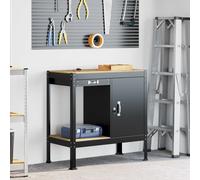 Vidaxl Bancs De Travail Noir 81 X 41 X 145 Cm Bois D'ingénierie