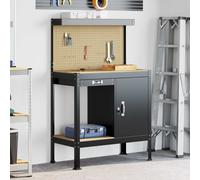 Vidaxl Bancs De Travail Noir 81 X 41 X 145 Cm Bois D'ingénierie