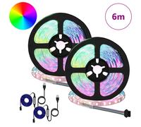 Vidaxl Bande Led 4 Pcs Noir Et Transparent 300 Cm Cuivre Et Plastique