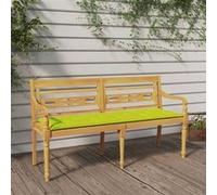 Banc Batavia avec Coussin Siège Jardin Rouge Bordeaux Bois de Teck Massif vidaX