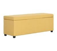 vidaXL Banc avec compartiment de rangement 116 cm Jaune Polyester Jaune