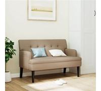 vidaXL Bankje met rugleuning 112x65,5x75 cm kunstleer cappuccinokleur372152 Marron G