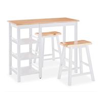 vidaXL Bar Set 3 pièces MDF blanc