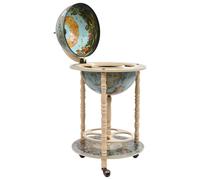 Vidaxl Bar Sous Forme De Globe Bois D'eucalyptus Bleu Bleu