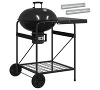 vidaXL Barbecue à charbon avec tubes à fumer 91 x 71 x 107 cm Acier, Gril d'extérieur moderne, barbecue portable, compact, en acier inoxydable, idéal pour le jardin, les sorties