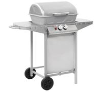 vidaXL Barbecue à Gaz 2 Zones Cuisson Acier Argenté Terrasse Grill de Jardin