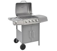 vidaXL Barbecue à gaz 4+1 zones de cuisson Thermomètre Roues Housse incluse Argenté