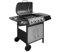 vidaXL Barbecue à gaz 4 + 1 zone de cuisson Noir et argenté