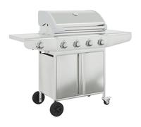 vidaXL Barbecue à gaz 5 brûleurs – Argenté acier inoxydable