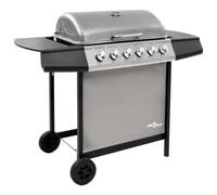 Vidaxl Barbecue à gaz avec 6 brûleurs noir et argent coloré