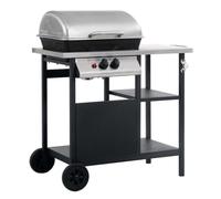 Gasbarbecue met 3-laags zijtafel zwart en zilverkleurig47392