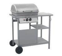 Gasbarbecue met 3-laags zijtafel zwart en zilverkleurig47394