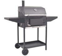 Vidaxl Barbecue Au Charbon De Bois Avec Étagère Inférieure Noir