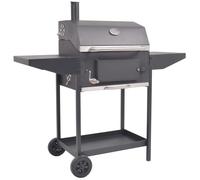 vidaXL Barbecue au charbon de bois avec étagère inférieure Noir 43048