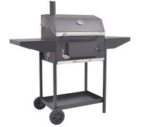 vidaXL Barbecue au charbon de bois avec étagère inférieure Noir