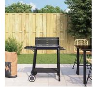vidaXL Barbecue au charbon de bois avec roues noir acier 315386