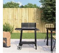 vidaXL Barbecue au charbon de bois avec roues noir acier 315386