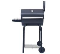 vidaXL Barbecue au charbon de bois Fumoir avec support inférieur Noir