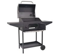 vidaXL Barbecue au charbon de bois Fumoir avec support Noir