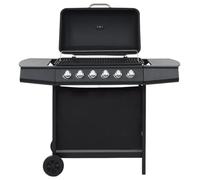 Barbecue au gaz avec 6 zones de cuisson Acier Noir