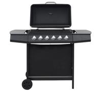 vidaXL Barbecue au gaz 6 zones de cuisson – acier noir pour cuisine, jardin et terrasse