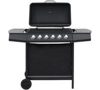 Barbecue au gaz avec 6 zones de cuisson Acier Noir