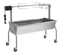 vidaXL Barbecue charbon de bois 40236 – 4 roues, tournebroche électrique pour jardin et maison