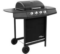 vidaXL Barbecue gril à gaz 48545 – 4 brûleurs – Noir