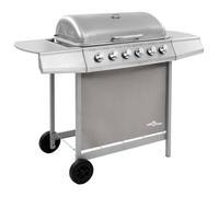 vidaXL Barbecue gril à gaz avec 6 brûleurs Argenté