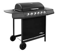 vidaXL Barbecue gril à gaz avec 6 brûleurs Noir