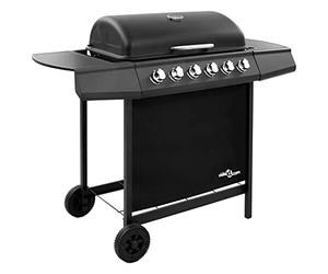 vidaXL Barbecue gril à gaz avec 6 brûleurs Noir