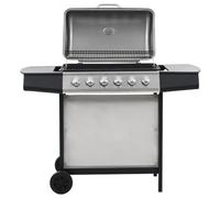 Gasbarbecue met 6 kookzones roestvrij staal zilverkleurig44286