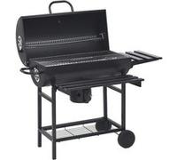 vidaXL Barbecuevat met wielen en schappen 115x85x95 cm staal zwart313636 Noir G