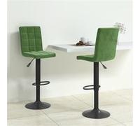 vidaXL Barkrukken 2 st fluweel donkergroen335766 Vert G