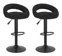 vidaXL Barkrukken 2 st fluweel zwart333266 Noir G