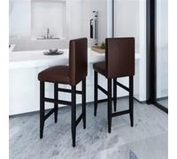 Lot de 2 Tabourets de Bar Chaises Bistrot Pub Cuisine Noir Similicuir vidaXL