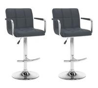 Lot de 2 Tabourets de Bar Chaises Bistrot Pub Cuisine Blanc Similicuir vidaXL